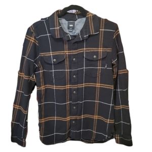 VANS black brown flannel cotton medium M
